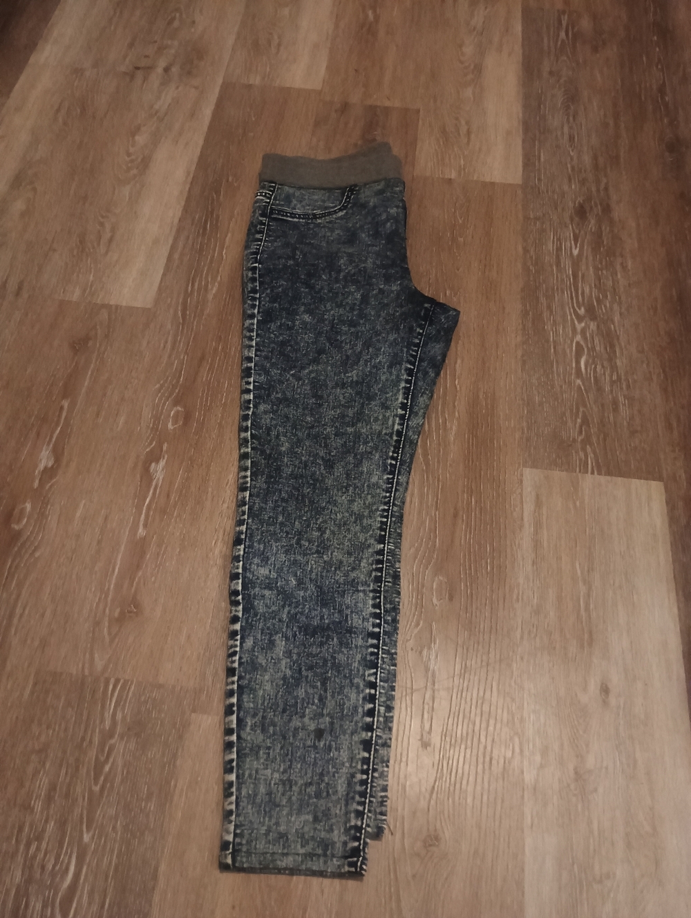 No Boundaries Girl Mid Rise Acid Wash Skinny Jegging Blue Stretch Size M ( 7-9) - Picture 11 of 12